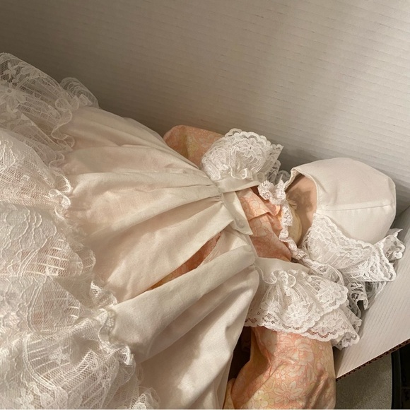 Porcelain Petticoat Realistic Face Hands Blonde & Blue Eyes Fair Skin Baby Doll - Picture 7 of 13